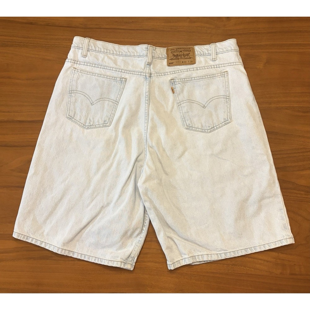 Vintage Levis 550 Orange Tab Denim Shorts Sz 37 9" Relaxed Jean Jorts 90s 1994